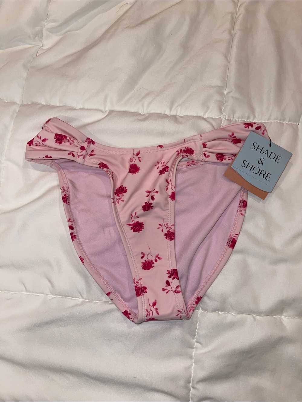 Shade & Shore Pink Floral Swim Bottom